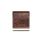 image of Turgla TRI749 EcoGrain Composite Plate, 10.25" x 10.25" Square Brown Reusable Plastic Flat Dish