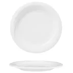 image of Turgla XT23DU00 X‑Tanbul 9" Round White Porcelain Dinner Plate with Rolled Edge - Individual