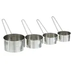 image of AllPoints 1371387 Measuring Cup Set, Steel Cups 1 Cup, 1/2 Cup, 1/3 Cup, 1/4 Cup