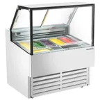 image of Marchia GIC-7-ST White Flip Top Ice Cream Dipping Cabinet Display Freezer