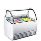 image of Marchia GIC-9 White Flip Top Ice Cream Dipping Cabinet Display Freezer with Automatic Defrosting