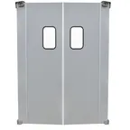 image of Prepline PTD6084 Traffic Door - 60" x 84" Single Panel, 9" x 14" Window, 0.063" Anodized Aluminum