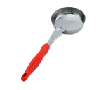 image of Vollrath 6433865 Spoodle 8 oz (236 ml) Stainless Steel Spoon, Orange Nylon Handle, 14"3/16, 4" Bowl