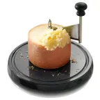image of Boska 850520 Cheese Curler Marble, 8.62" Dia x 0.91" H, Steel Blade, Dishwasher Safe, 8" Length