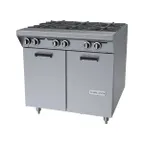 image of Garland US Range MST43S-E 34" Gas Heavy Duty Range w/ (6) Open Burners, Electric Ignition and Flame Fail, (1) Cabinet Base, 144.000 BTU