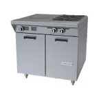 image of Garland US Range MST54S-E 34" Gas Heavy Duty Range w/ (2) Open Burners, (1) Front Fired Hot Top, Electric Ignition and Flame Fail, (1) Cabinet Base, 115.000 BTU