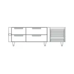 image of Garland US Range UN17C84 84" 4 Drawers Polar Cuisine Refrigerated Chef Base