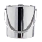 image of TableCraft Products 12972 Ripple Ice Bucket, 2.75 Qt (64‑124 Oz), 7.5" Cube, Steel, Silver Finish