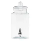 image of TableCraft Products 12998 Octagon Beverage Dispenser, 1 Gallon, 6" x 8" x 12.5", Clear Glass