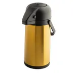 image of TableCraft 13132 Airpot - 2.5L (84 oz) Gold Brushed PVD Finish, 6" x 8.5" x 14", Push‑Button Top