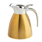 image of TableCraft Products 13138 Coffee Carafe & Creamer, 18 Oz (0.5‑0.9 L), 18/8 Steel, Gold Brushed