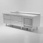 image of Garland US Range UN17C60 60" 4 Drawers Polar Cuisine Refrigerated Chef Base, Self-Contained