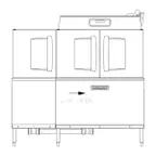 image of Hobart CL66-BAS+BUILDUP 66" Conveyor Dishwasher, 200 Rack/Hr - High/Low (convertible) Specify Tank