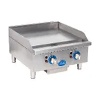 image of Globe GG24TG 24" Countertop Gas Griddle, Thermostatic Controls, 1" Steel Plate, 60.000 BTU