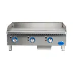 image of Globe GG36TG 36" Countertop Gas Griddle, Thermostatic Controls, 1" Steel Plate, 90.000 BTU