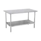 image of Prepline PWTG-3048 48" Open Base Work Table with Undershelf, Without Backsplash / 18 Gauge Top