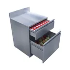 image of EuroBar EBFBR24D 24" 2-Drawer Undercounter Refrigerator, Stainless Steel, Front Breathing