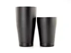 image of Mercer M37200MBK Black Out Lattice Shaker Set, 28 oz & 18 oz Stainless Steel, Matte Black