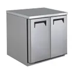 image of QualServ UCFZ336-SS61A 35" 2-Door Undercounter Freezer, Stainless Steel, 9.29 cu. ft., -13°F to 14°F