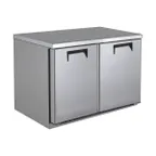 image of QualServ UCFZ360-SS61A 60" 2-Door Undercounter Freezer, Stainless Steel, 17.04 cu. ft., Auto Defrost