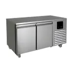 image of QualServ UCFZ552-SS61A 57" 2-Section Undercounter Freezer w/ 2 Doors, 9.88 cu. ft.
