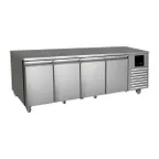 image of QualServ UCFZ588-SS61A 95" 4-Section Undercounter Freezer w/ 4 Doors, 21.2 cu. ft.