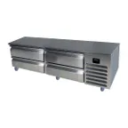 image of QualServ UCRB572-SS61A 72" 4 Drawers Refrigerated Chef Base, Stainless Steel, 115v