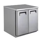 image of QualServ UCRE336-SS61A 36" 2-Door Undercounter Refrigerator, Stainless Steel, Front Breathing, 9.29 cu. ft.