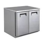 image of QualServ UCRE348-SS61A 48" 2-Door Front Breathing Undercounter Refrigerator, Stainless Steel, 13.17 cu. ft.