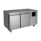 image of QualServ UCRE552-SS61A 48" 2-Solid Door Undercounter Fridge, Stainless Steel, Front-Breathing, 9.88 cu. ft.