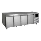 image of QualServ UCRE588-SS61A 84" Four Solid Door Undercounter Refrigerator, Stainless Steel, 21.2 cu. ft.