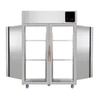image of QualServ UCRP149-GS71A 49" 4-Door Pass-Thru Refrigerator, 49 cu. ft., Stainless Steel, Top Mounted