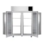 image of QualServ UCRP149-SS71A 49" 4-Solid Door Pass Thru Refrigerator, 49 cu. ft., Top Mounted