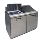 image of QualServ UCSP148-SS61A 48" 2-Door Sandwich and Salad Prep Table, 12 Pans, Stainless Steel