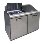 image of QualServ UCSP160-SS61A 60" 2-Door Sandwich and Salad Prep Table, 16 Pans, Stainless Steel