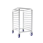 image of Winholt AL-1810-HLC 10 Pan Mobile Intermediate Height Open Sides End Load Pan Rack 