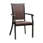 image of G & A 2756-AL GR8 Indoor Stackable Banquet Chair, 12‑Gauge Aluminum Frame, Upholstered Square Back with Handhold, Grade 8 UPH, Stacks 4 High