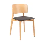 image of G & A 4618-PS Indoor Side Chair, European Beechwood Frame, Solid Wood Back, Upholstered Padded Seat