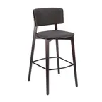 image of G & A 9618-FP Indoor Bar Stool – Upholstered padded front and back, padded seat, armless plain back, European beechwood frame with mortise‑and‑tenon metal brackets, non‑marring plastic floor glides, standard height, legs base