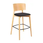 image of G & A 9618-PS Indoor Bar Stool w/ Solid Back, Upholstered Padded Seat