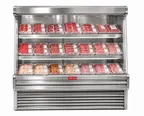 image of Howard-McCray SC-OM35E-8L-S-LED Open Merchandiser, 99"W x 60"H, Stainless, Shelves, 3" Stops, R448A
