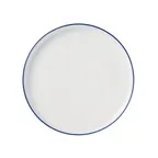 image of Libbey 114219 - 10½" Round Porcelain China Plate, Blue, Flat Edge, Narrow Rim, 1" Height - Case
