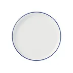 image of Libbey 114221 - Round Stacking Plate, 7 3/4" Dia x 7/8" H, Porcelain, Blue, Narrow Rim, Flat Edge