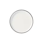 image of Libbey 114222 - 7 3/4" Round Black Porcelain Stacking Plate, Narrow Rim - Case