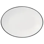 image of Libbey 114232 Porcelana Linea Oval Platter, 13½" W x 1⅜" H, Black Porcelain, Sold per Case