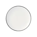 image of Libbey 114238 - 8¼" Coupe Round China Plate, Porcelain Black, Curved Edge, 1" Height - 1/Case