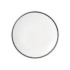 image of Libbey 114240 Coupe Plate – 6½" Dia x ¾" H Round Porcelain Black Curved Edge Coupe Rim - 1/Case