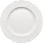 image of Libbey 657182812000000 - 11" Round Porcelain Plate, Embossed Rim, Microwave & Freezer Safe - 1/Case