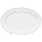 image of Libbey 657203212000000 - Oval Porcelain China Platter 12" x 8" Embossed Rim, Microwave Freezer Safe - 12/Case