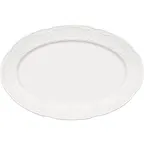 image of Libbey 657203612000000 Mozart Oval Porcelain Platter 14" x 9.5" Embossed Rim Microwave Safe - Case